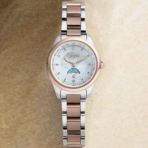 CITIZEN星辰 xC系列 光動能 日月顯示電波腕錶 29mm / EE1007-67W