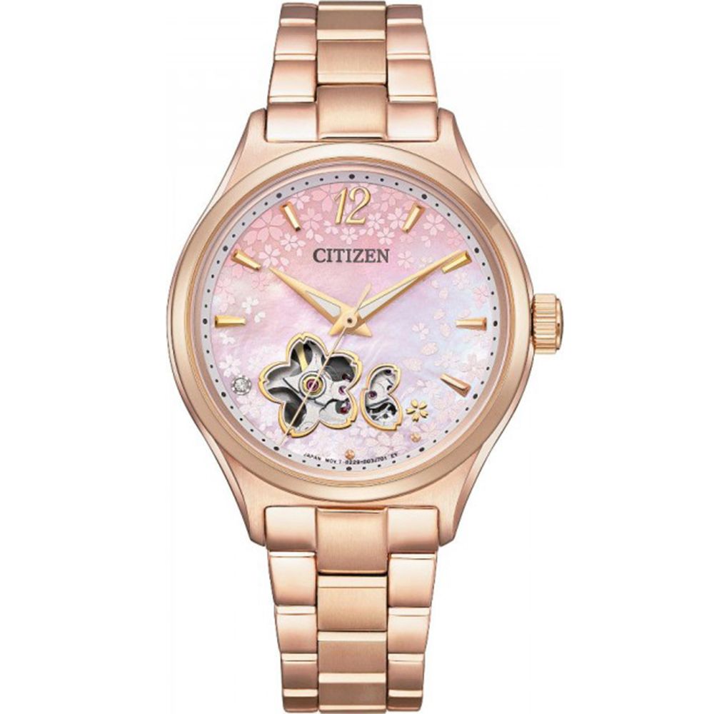 CITIZEN 星辰   Lady 亞洲限定款 櫻雨紛飛機械錶-PC1017-61Y/34mm