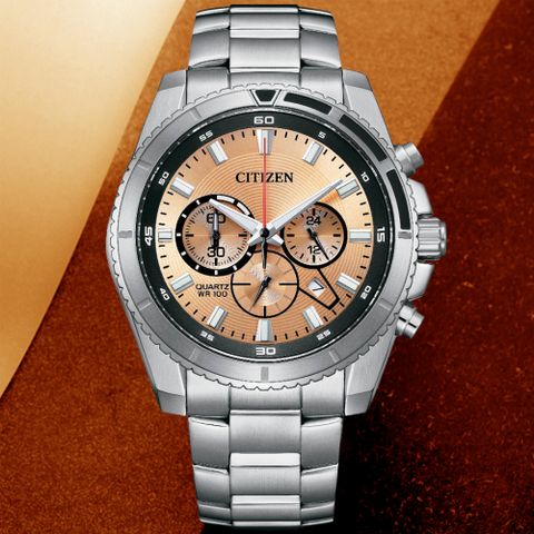 CITIZEN 星辰 Chronograph 經典三眼計時腕錶 禮物推薦 送禮首選 AN8200-50X