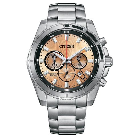 CITIZEN 星辰 Chronograph 經典石英三眼計時男錶/44mm(AN8200-50X)