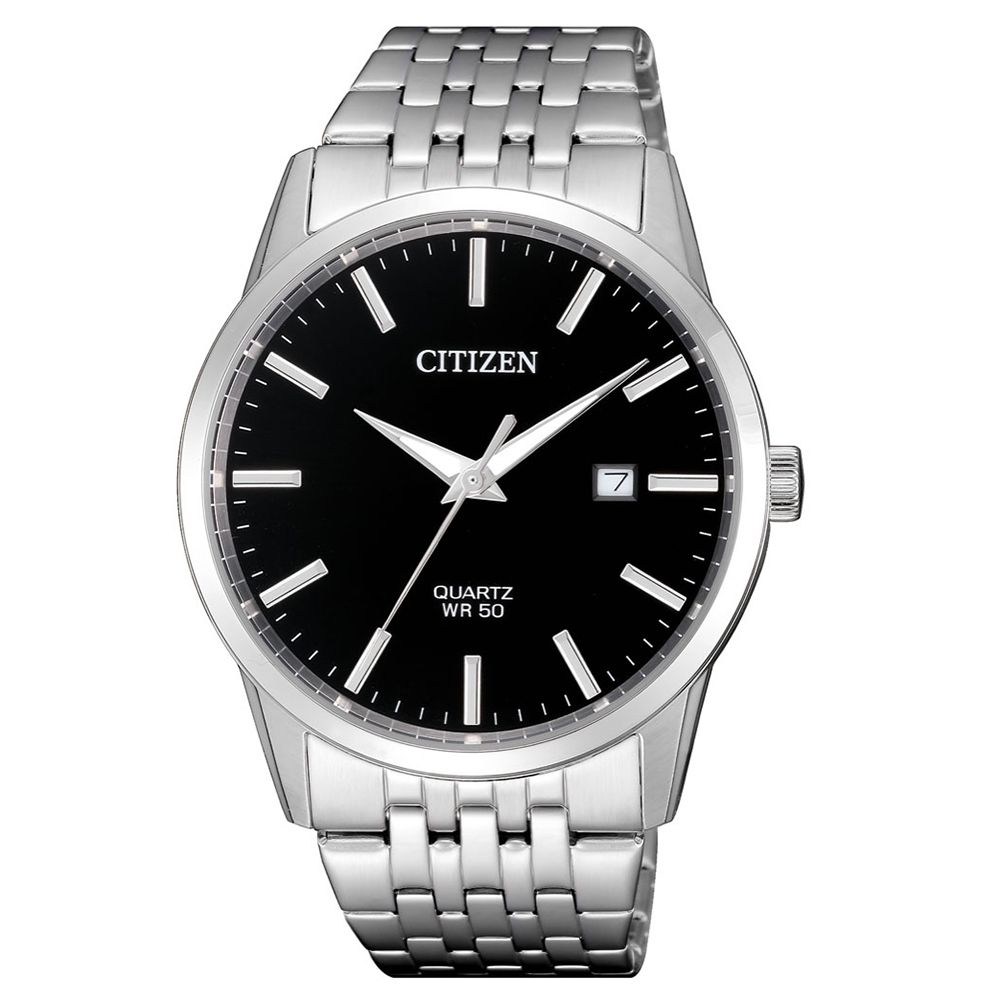 CITIZEN 星辰 一品雅爵夜光石英腕錶(BI5000-87E)-黑x39mm