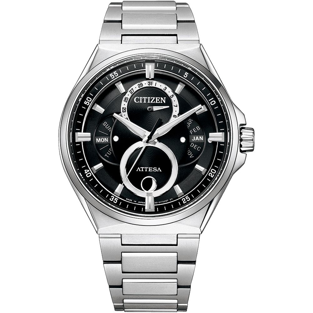 CITIZEN 星辰   GENTS Eco-Drive 三歷月相紳士男手錶(BU0060-68E)黑/42mm