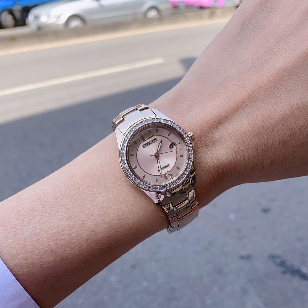 CITIZEN 星辰   LADYS  Eco-Drive綺麗世界光動能晶鑽腕錶(FE1252-82X)/30mm
