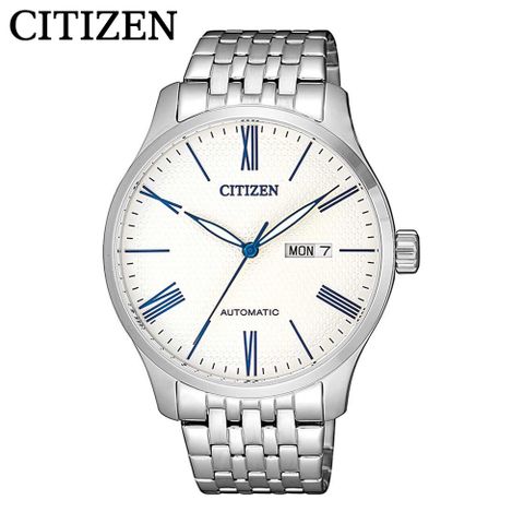 CITIZEN 星辰 白色自動上鍊簡約紳士機械錶40mm(NH8350-59B)