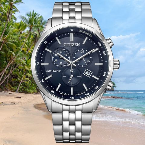 CITIZEN 星辰 GENTS 亞洲限定 光動能 經典計時腕錶 禮物推薦 送禮首選 AT2570-56L