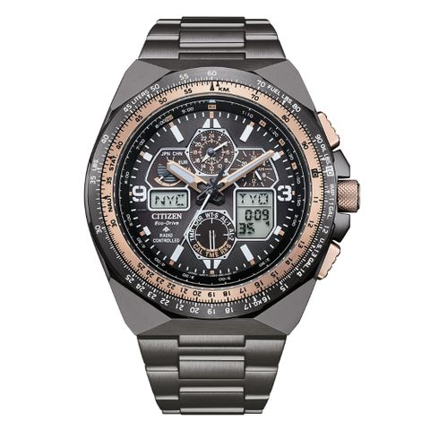 CITIZEN 星辰 PROMASTER 35週年限定航空計算尺電波對時計時腕錶JY8146-54E