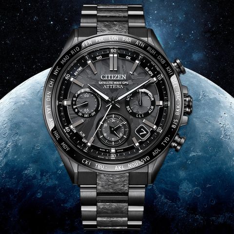 CITIZEN 星辰 HAKUTO-R限定款光動能GPS對時萬年曆鈦金計時錶/44.6mm/CC4067-66E
