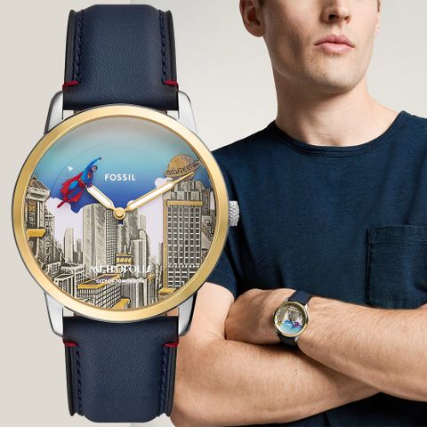 FOSSIL x 超人限量聯名手錶 Superman 超人再起套錶-42mm(LE1208SET)