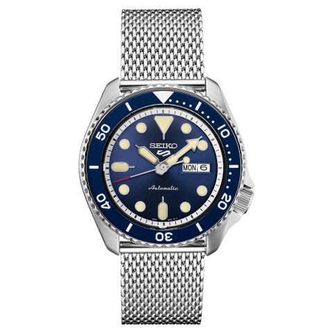 SEIKO 精工 5 sport藍色錶盤不銹鋼機械腕錶/42.5mm-SRPD71★平行輸入一年保固
