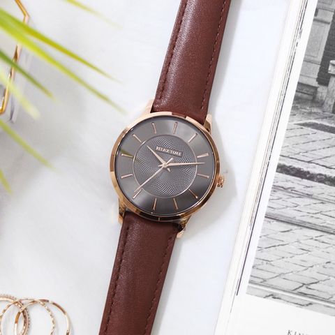 小資族推薦▼原廠公司貨RELAX TIME Classic 經典系列手錶-黑x咖啡42mm RT-88-2M