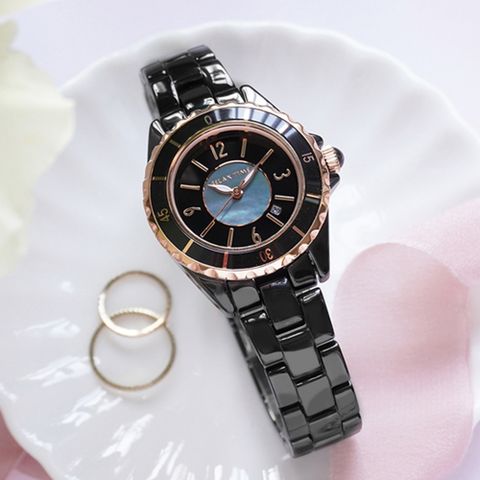 RELAX TIME 經典系列 陶瓷時尚腕錶-黑 / RT-93-11