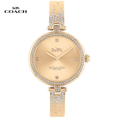 COACH 典雅晶鑽手環式腕錶/玫瑰金/29mm/CO14503651