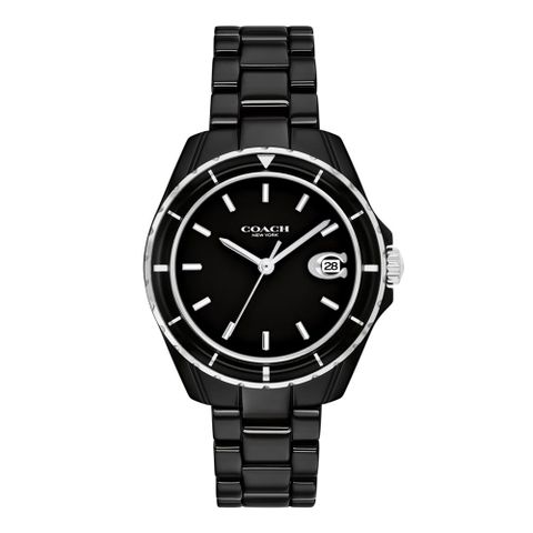 COACH 優雅黑色陶瓷時尚腕錶33mm(14503805)