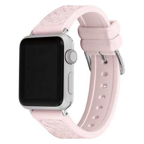 ▼Apple Watch 錶帶▼COACH Apple Watch 錶帶 38/40/41mm適用 粉色珠光 矽膠錶帶(不含手錶) CO14700212