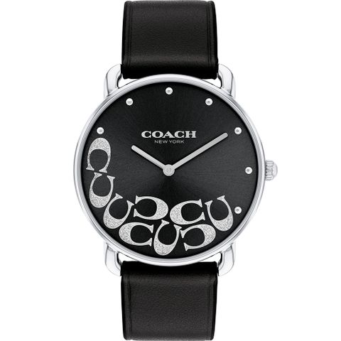 COACH Elliot 金屬光C字皮帶女錶 CO14504336