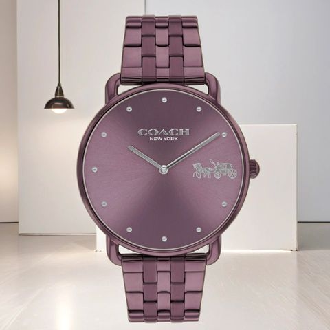 COACH Elliot 馬車女錶-紫/41mm(CO14504298)