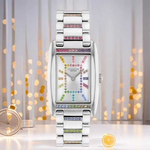COACH Reese 輕奢晶鑽長方形女錶-24x35mm(CO14504321)