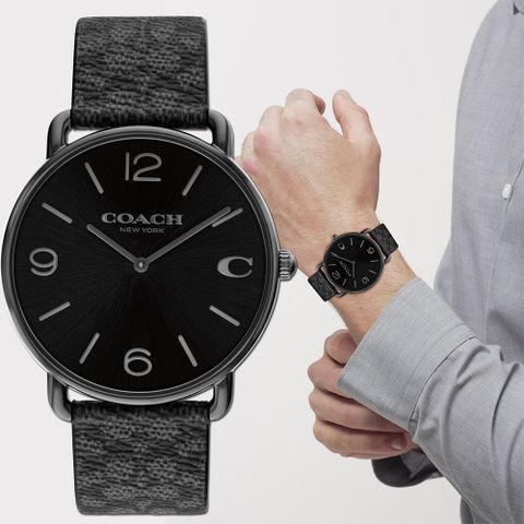 國際品牌▼新品上市COACH Elliot C字皮帶手錶男錶 CO14602673