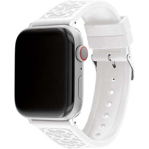 COACH 蔻馳 Apple Watch 錶帶 42/44/45mm 適用 矽膠錶帶 - 白色(不含手錶)