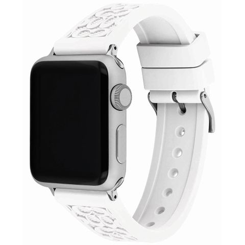 COACH 蔻馳 Apple Watch 錶帶 38/40mm 適用 矽膠錶帶 - 白色(不含手錶)