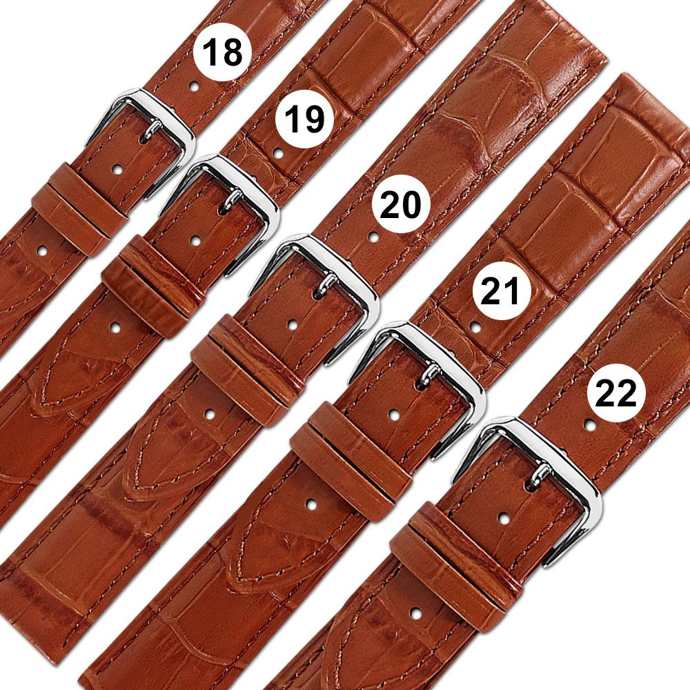 Watchband / 18.19.20.21.22mm / 各品牌通用 義大利進口 壓紋牛皮錶帶 淺咖啡色 / 213-KT-04