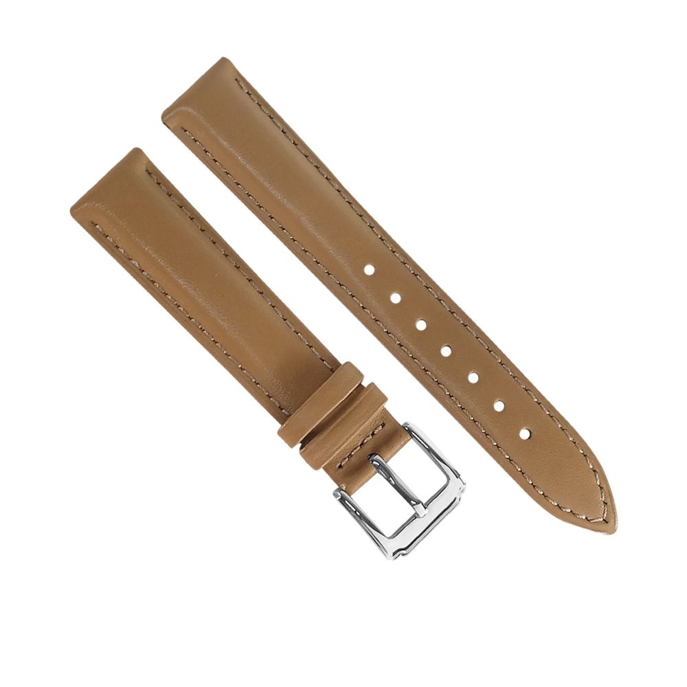 Watchband Watchband / 16.18.20mm / 各品牌通用 細緻柔軟 百搭款 真皮錶帶 櫻花粉色/奶茶色 / 601-B