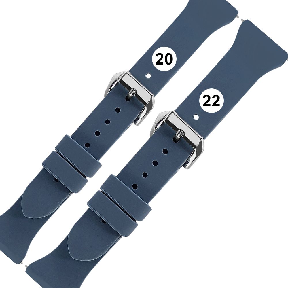 Watchband  / 20.22mm / 各品牌通用 經典色系 快拆型 矽膠錶帶 霧藍色 858-125T-MBE