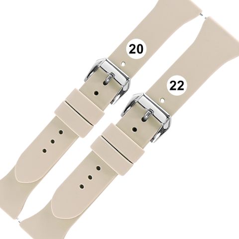 Watchband / 20.22mm / 各品牌通用 經典色系 快拆型 矽膠錶帶 古董白色 ＃858-125T-AWE