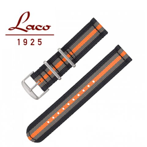 Laco 402170 尼龍錶帶 (黑橙) 20mm
