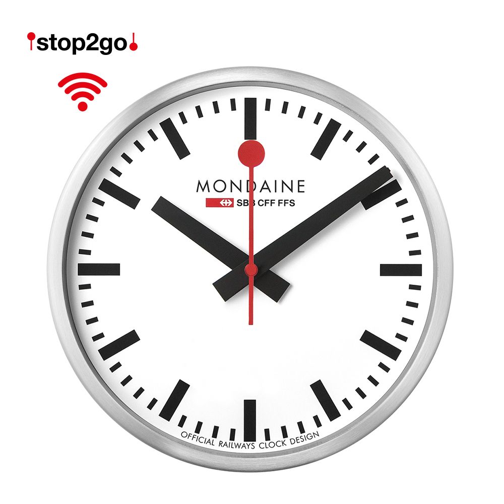 Mondaine 瑞士國鐵 Smart Stop2go WIFI智能鐘 (25cm) 靜音掛鐘 自動對時(CLOCK25S11)