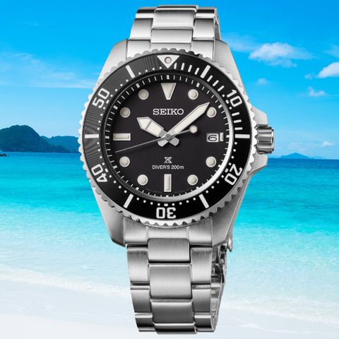 SEIKO 精工 PROSPEX 防水200米 太陽能 潛水腕錶 雙11 特惠 (SNE597P1/V157-00A0D)