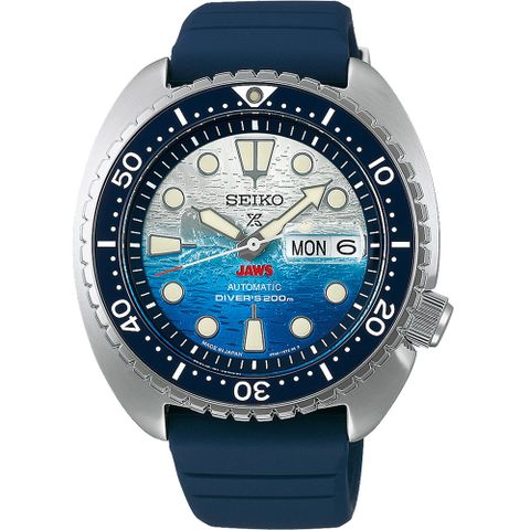 SEIKO 精工 Prospex JAWS 50週年限量 大白鯊聯名 200米潛水機械錶-45mm(SRPL81K1/4R36-17H0B)