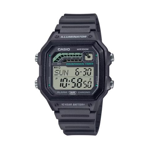 CASIO 卡西歐 經典方形運動電子腕錶-經典黑/WS-1600H-8AV/台灣總代理公司貨享一年保固