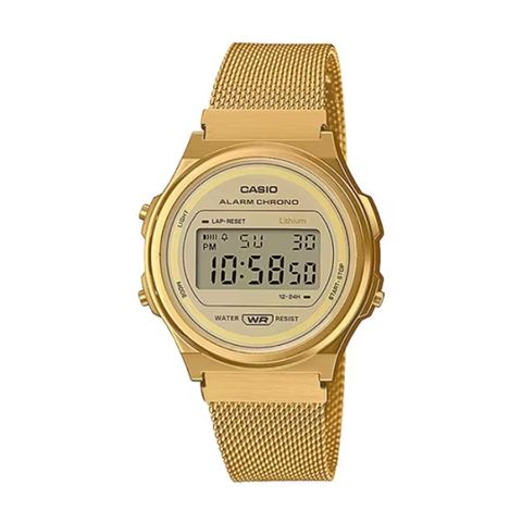 【CASIO 卡西歐】復古時尚電子米蘭腕錶-復古金/A171WEMG-9A/台灣總代理公司貨享一年保固