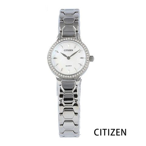 CITIZEN 星辰 簡約典雅珍珠母貝石英女錶/EZ7010-56D/24mm