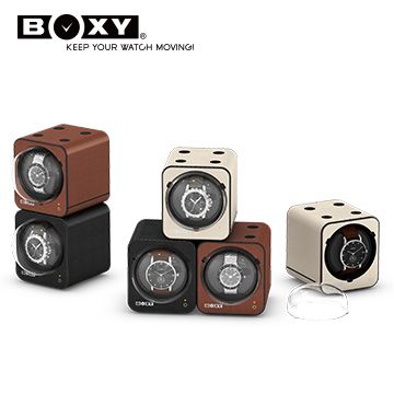 BOXY 【自動錶上鍊盒】Fancy Brick系列皮革款-不含變壓器 自由堆疊 動力儲存盒 機械錶專用 WATCH WINDER 搖錶器