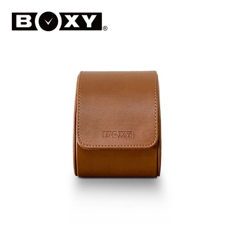 BOXY 【手錶收藏盒】【真皮】1支/1格/1入裝 手錶旅行收納盒 多功能錶包 錶盒(棕色)