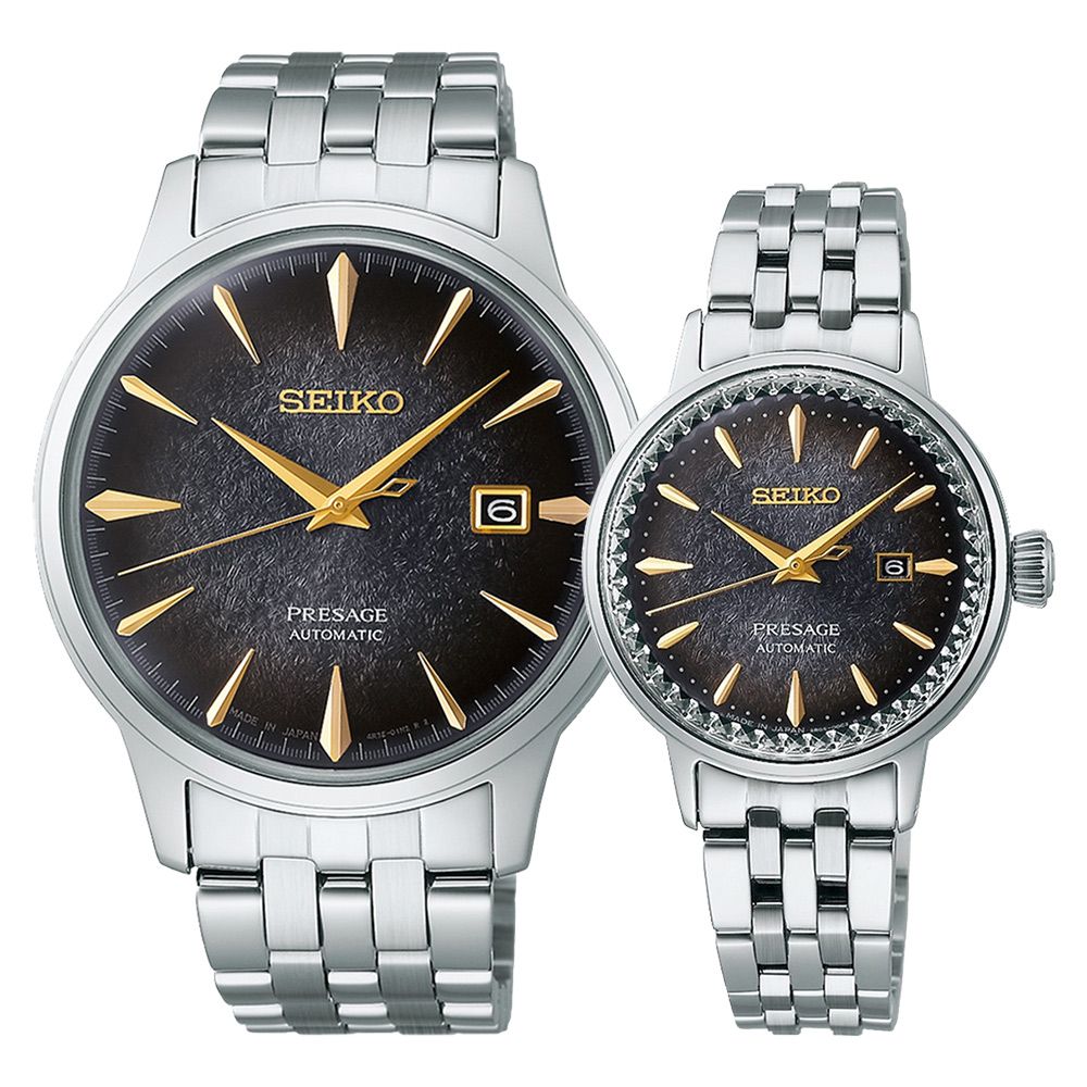 SEIKO 精工 Presage限量 star bar 東京夜景 機械情侶對錶_SK028 4R35-06J0D/2R05-00C0D