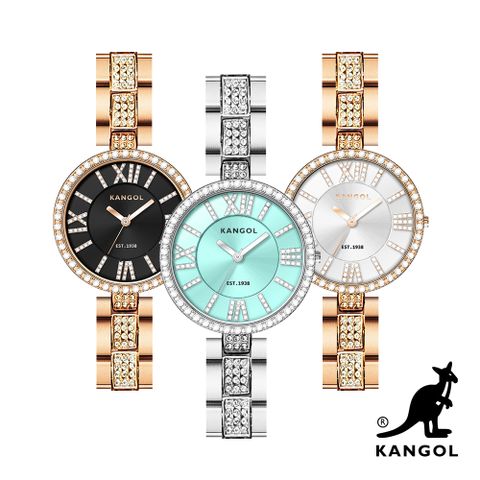 KANGOL優雅女爵羅馬晶鑽錶/手錶/腕錶28mm-任選 KG73233