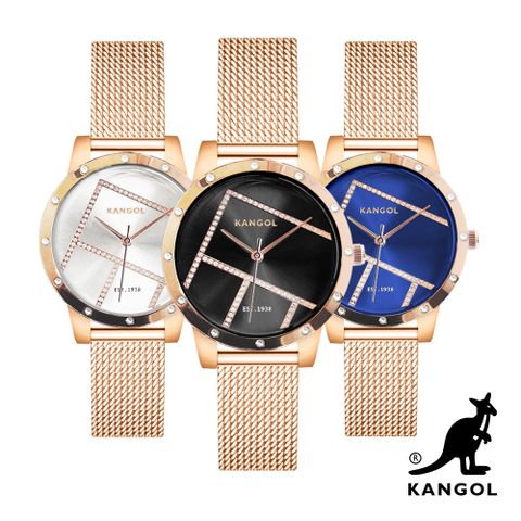 KANGOL金屬幾何列鑽錶/手錶/腕錶30mm-任選 KG72334