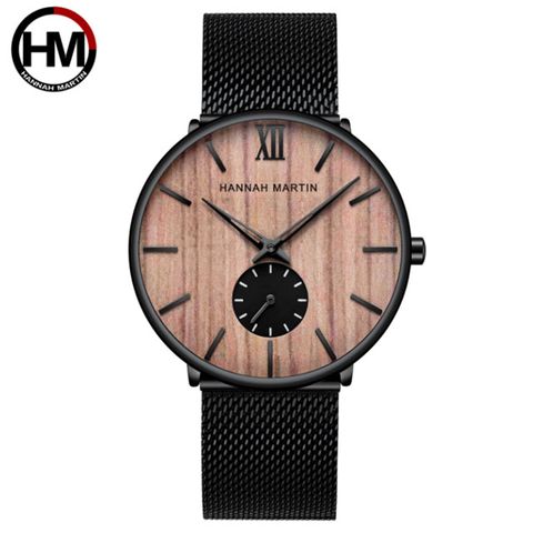 HANNAH MARTIN 木紋質感設計款式錶-櫻桃木色(HM-1002)