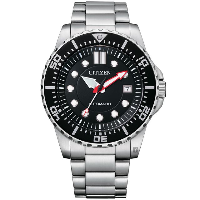 CITIZEN 星辰 大三針運動機械錶-黑/43mm NJ0120-81E