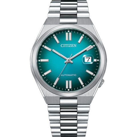 CITIZEN 星辰 情人節推薦 漸層湖水綠 青春撞色機械錶 NJ0151-88X