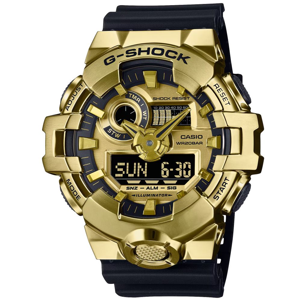 CASIO 卡西歐 G-SHOCK 時尚金屬 雙顯腕錶 禮物推薦 送禮首選 GM-700G-9A