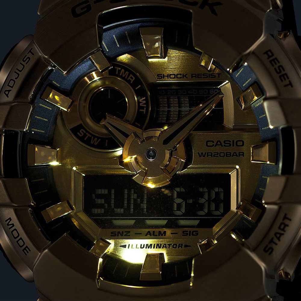 CASIO 卡西歐 G-SHOCK 時尚金屬 雙顯腕錶 禮物推薦 送禮首選 GM-700G-9A