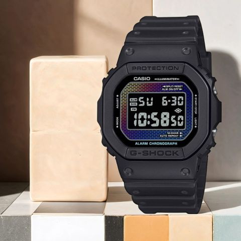 CASIO 卡西歐 G-SHOCK 彩色磚牆系列 電子錶 學生錶 DW-5600RW-1