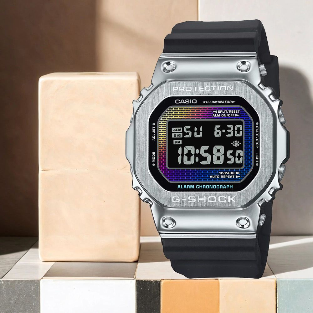 CASIO 卡西歐 G-SHOCK 彩色磚牆系列 電子錶 學生錶 GM-5600RW-1