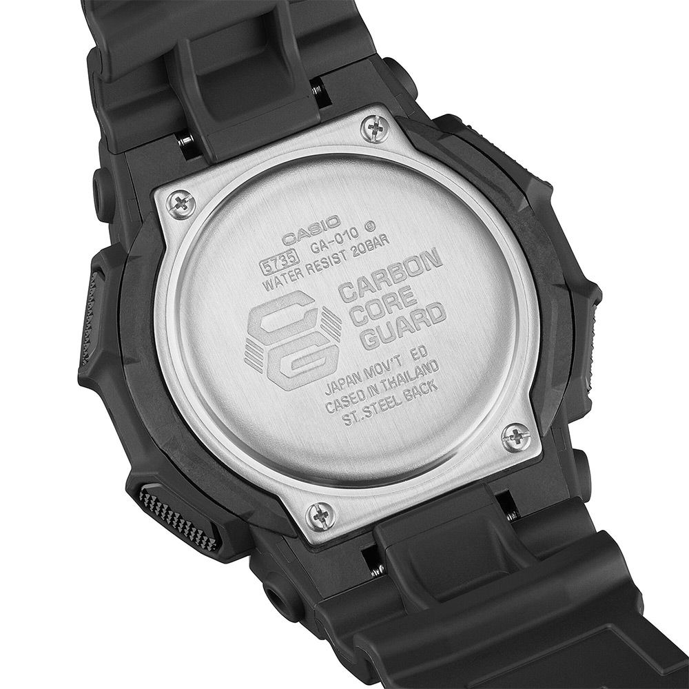 CASIO5735 GA-010WATER RESIST 20BARCARBONCOREGUARDJAPAN MOVT EDCASED IN THAILANDST.STEEL BACK