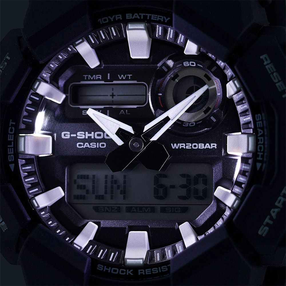 CASIO 卡西歐 G-SHOCK 10年電力雙顯手錶 學生錶 GA-010-1A