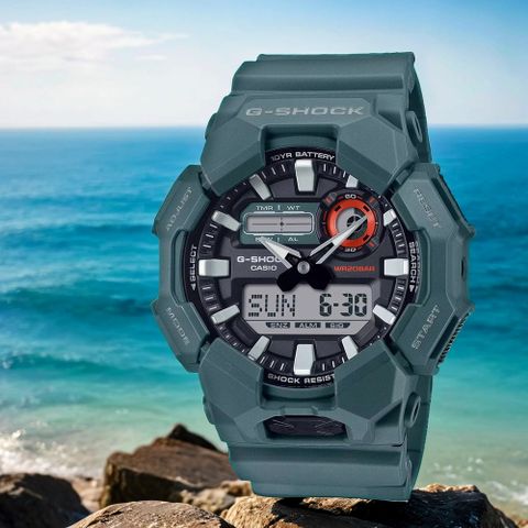 CASIO 卡西歐 G-SHOCK 10年電力雙顯手錶 學生錶 GA-010-2A